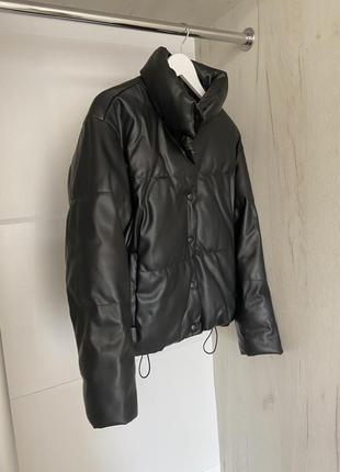 Кожаная куртка курточка пуховик2 фото