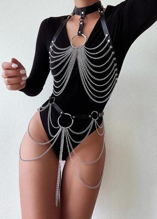 Комплект портупея и пояс с цепями