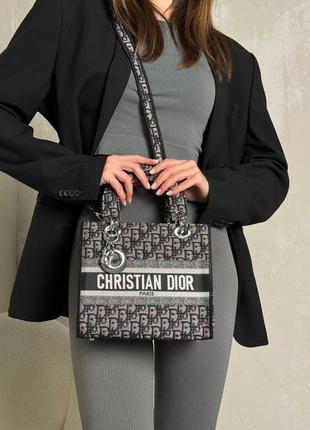 Женская сумка c.dior d-lite grey. logo люкс качество