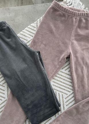 Теплое велюровые лосинки на меху