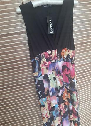 Платье макси в акварельную розу boohoo2 фото