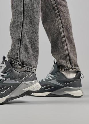 Мужские кроссовки reebok nano x2 fleece dark gray white7 фото