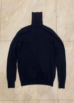 Гольф свитер джемпер шерстяной пуловер uniqlo темно синий мужской2 фото