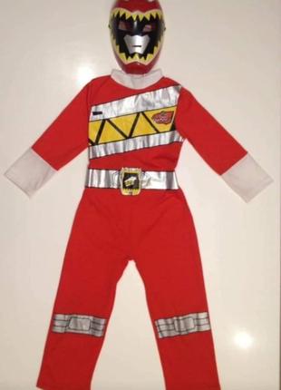 Могучий красный рейнджер на 5-6 лет ниндзя самурай красный гонщик power ranger