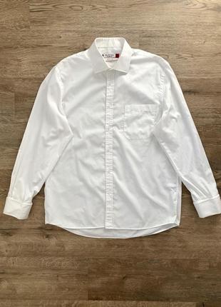 Белая рубашка в белую полоску burton classic fit1 фото