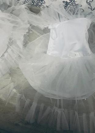 Белое пышное платье на девочку 98-122 рост3 фото