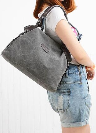 Удобная женская холщовая сумка3 фото