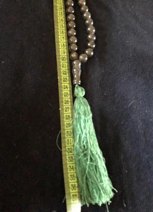 Чётки натуральный камень змеевик натуральный шёлк