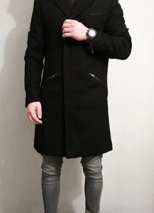 Шерстяное мужское пальто h&amp;m.3 фото