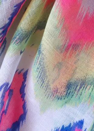 Большой весенний шарф 100 % вискоза можно носить как парео разноцветный шарф4 фото