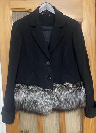 Пальто с натуральной чернобуркой1 фото