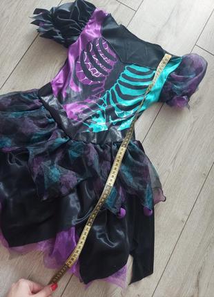 Костюм плаття скелета відьми на хеловін для дівчинки2 фото
