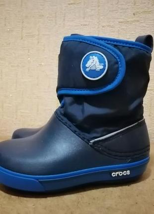Черевики демiсезоннi crocs crocband ii.5 gust boot boots kids navy / bright Printed