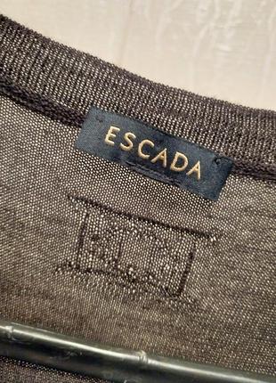 Премиальная люксовая шёлковая шерстяная кофточка футболка escada в составе шерсть и шёлк6 фото