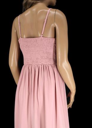 Новое брендовое вечернее платье макси "yumi" нежно-розового цвета. размер uk14/eur42.8 фото
