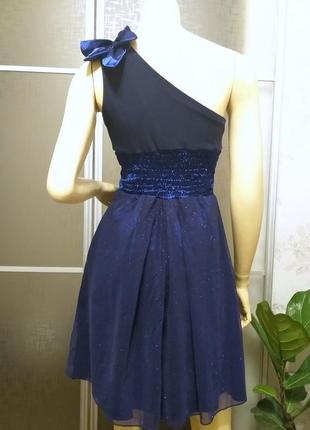 Темно-синя вечірня сукня t&r ✅1+1=38 фото