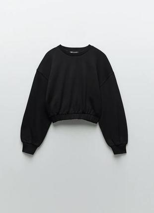 Укорочений топ-худі zara plush hoodie2 фото