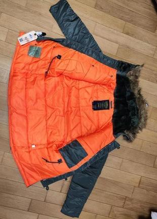 Куртка зимова alpha industries slim fit n-3b sage/orange розмір s3 фото