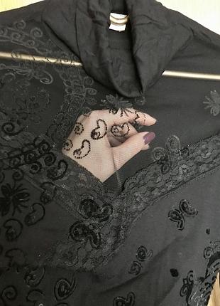 Лонгслив/гольф с бархатным декором h&m 4