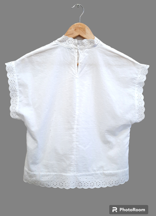 Zara блуза топ із вишивкою ришельє9 фото