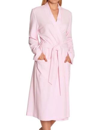 Женский розовый халат на запах silk1 фото
