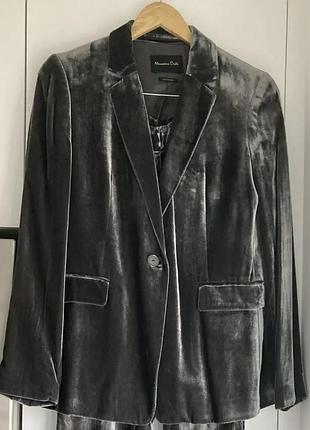 Велюровий жакет піджак massimo dutti