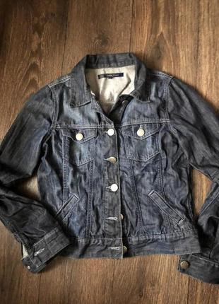 Стильный джинсовый синий пиджак / куртка