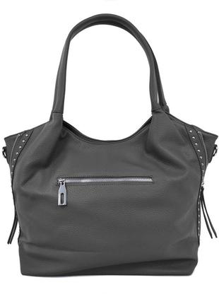 Стильна жіноча сумка шопер сіра 280645 фото