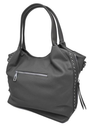 Стильна жіноча сумка шопер сіра 280647 фото