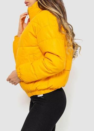 Куртка женская из еко-кожи на синтепоне, цвет желтый, 129r10013 фото