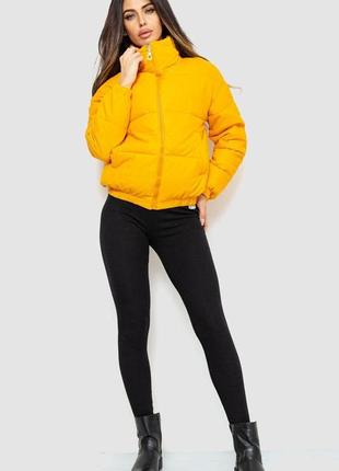 Куртка женская из еко-кожи на синтепоне, цвет желтый, 129r10012 фото