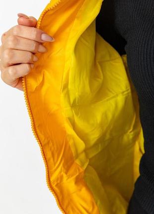 Куртка женская из еко-кожи на синтепоне, цвет желтый, 129r10016 фото