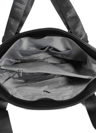 Вместительная женская сумка шоппер чёрная 180678 фото