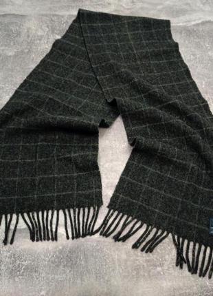 Теплий вовняний шарф ralph lauren стильний шарф з вовни ральф лаурен в клітинку з смужками casual casuals wool