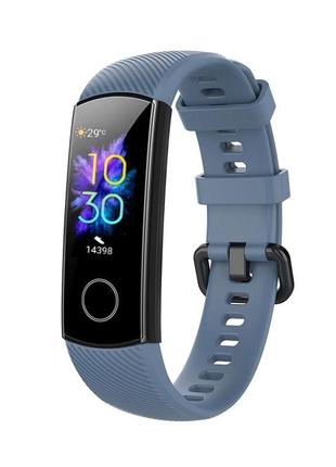 Ремешок для фитнес-браслета honor band 4 и 5 серо-голубой