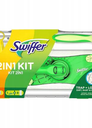 Набір swiffer  швабра traps & locks та щітка - віник для сухого прибирання swiffer duster1 фото