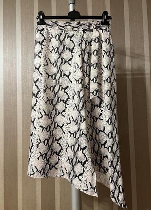 Ассиметричная миди юбка в змеиный принт miss selfridge3 фото