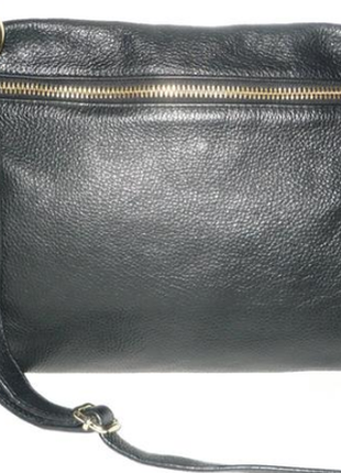 Итальянская кожаная сумка на длинной ручке mia tomazzi genuine leather формат а4