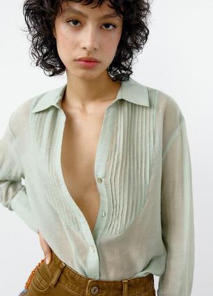 Блуза легкая полупрозрачная натуральная ткань zara5 фото