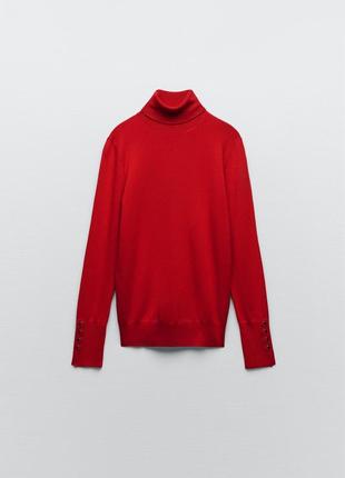 Гольф zara жіночий червоний светр джемпер пуловер