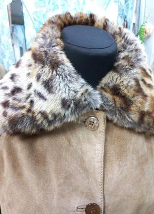 Куртка из натуральной замши утеплена отделка экомех2 фото
