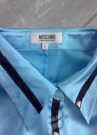 Кофточка рубашка блузка moschino отделка кожей р 44--463 фото