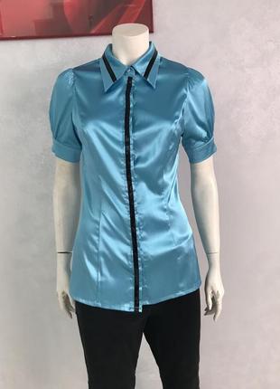 Кофточка рубашка блузка moschino отделка кожей р 44--461 фото