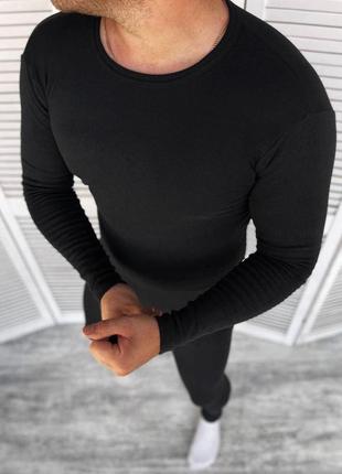 Термобілизна чоловіча з бавовни кольору хакі та чорна su7 фото