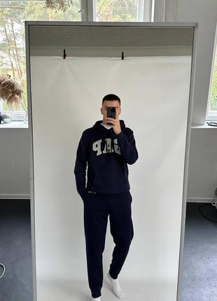 Gap fleece joggers «tapestry navy»7 фото