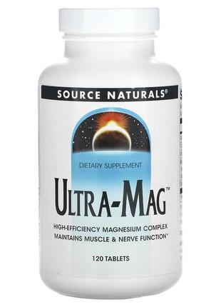 Source naturals ultra-mag комплекс із магнієм 120 таблеток ультра маг вітаміни для м'язів sns-00803