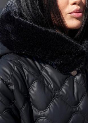 Стильное зимнее пальто стеганое пуховик* хорошее качество6 фото