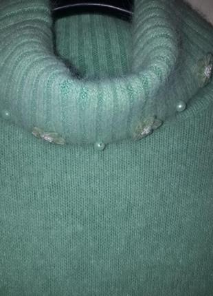 Очаровательный мягкий ангоровый свитер цвета мяты3 фото
