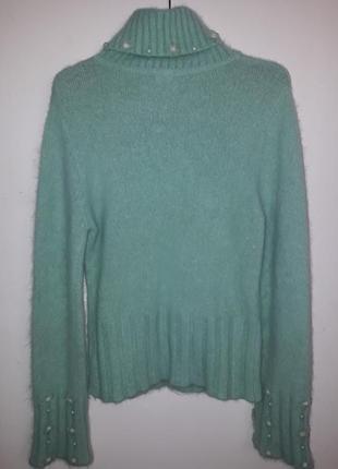 Очаровательный мягкий ангоровый свитер цвета мяты2 фото
