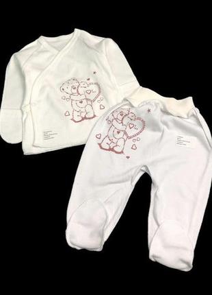 Комплект 2в1: льоля, повзунки "принт", інтерлок тм "ua" (56-62 см) (сорочечка з повзунками)